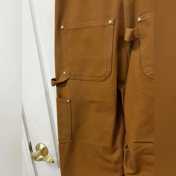NWOT Men’s Light Brown Carhartt Work Overalls - Picture 8 of 16